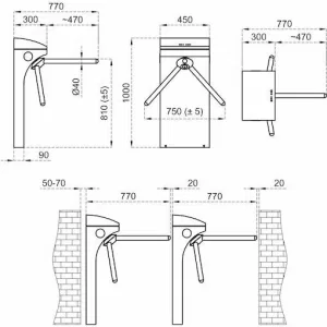 Турникет-трипод моторизованный STILE 600 CAME 001PSMM602E-01 (КАМЕ) Турникет-трипод моторизованный STILE 600 CAME 001PSMM602E-01 (КАМЕ)